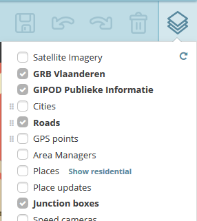 Open Maps layer drawer