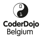 Logo of the CoderDojo movement that teaches children how to program for free.